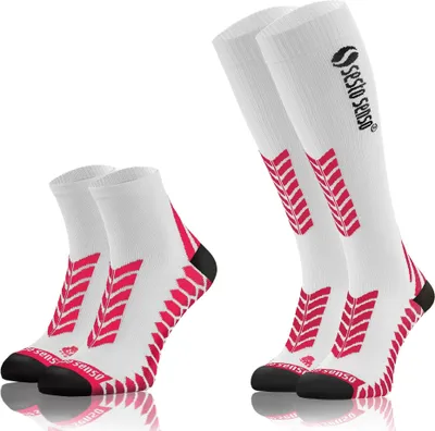 Produktbild von Sesto Senso Sportsocken Set Unisex – Kniestrümpfe und Sneaker Weiß Größe 43-47