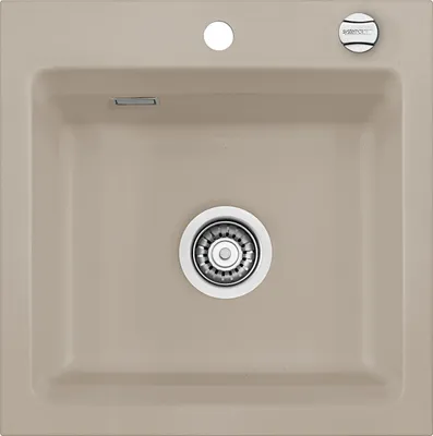 Produktbild von Flächenbündige Spüle KeraDomo KARA 51 F in FANGO mit Excenterbetätigung / ab Schrankbreite 50 cm / Einbauspüle