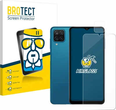 Produktbild von BROTECT Schutzglas für Samsung Galaxy A12 (Display+Kamera) Schutzfolie Panzer Folie Glas Display Schutz klar