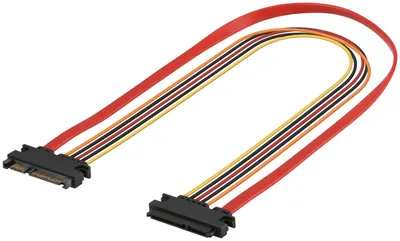 Zdjęcie produktu dla Goobay 93871, 0,5 m, SATA III, SATA 7-pin + 15-pin, SATA 7-pin + 15-pin, Męska/Żeńska, Czarny, Pomarańczowy, Czerwony, Żółty