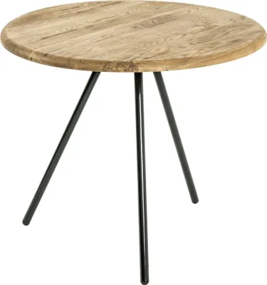 Produktbild von HAKU Beistelltisch eiche, schwarz - Massivholz, Metall, B/H/T: 50x43x50 cm