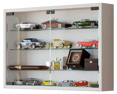Produktbild von Wandvitrine Sammlervitrine Hängeregal Schaukasten Holz Weiß 40x60x10 cm