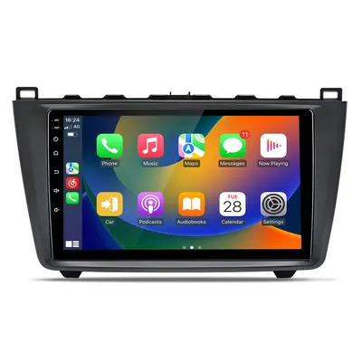 Obrázek produktu pro 4+64 GB, Android 15, CarPlay, pro Mazda6 GH 2007–2012, Android Auto, 8jádrové autorádio, 4 SIM karty, GPS, navigace, USB, Bluetooth, DAB+, SWC, Wi-Fi