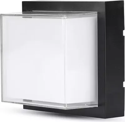 Immagine prodotto di V-TAC VT-828 Lampada LED da parete quadrata 12W applique da muro luce bianco CALDO 3000K nero IP65 - sku 218543
