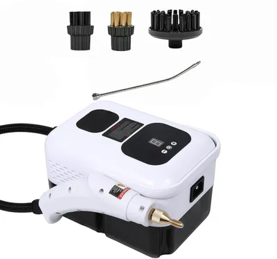 Produktbild von 2500W Tragbarer Handdampfreiniger,Dampfreiniger,mit 6 Bürstenköpfen, 1200ml Wassertank 9 Geschwindigkeiten für Küchenmöbel, Badezimmer, Boden, Weiß