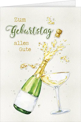 Produktbild von Geburtstag - A4 Karte mit Umschlag – Sektflasche - Zum Geburtstag alle