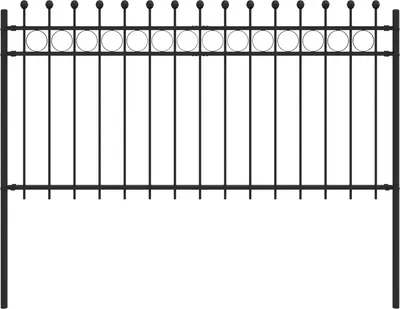 Obrázok produktu pre vidaXL Okrúhly plot TILBURG, 200 x 150 cm, oceľ s práškovou povrchovou úpravou, čierna farba