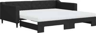 Obrázok produktu pre vidaXL Rozkladacia posteľ s matracmi čierna 100x200 cm látka