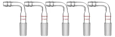Gebogene Inlaatadapter 14/20, 10mm, Borosilikatglas, 5 St.