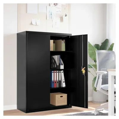Produktbild von Aktenschrank schwarz, 90 x 40 x 140 cm
