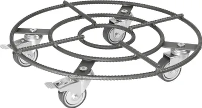 Produktbild von WAGNER Pflanzenroller BAUSTAHL RETRO Ø 38 x 9 cm, Soft-Rollen, Bremsen, Innen- & Außenbereich, Tragkraft 200 kg - 20094701