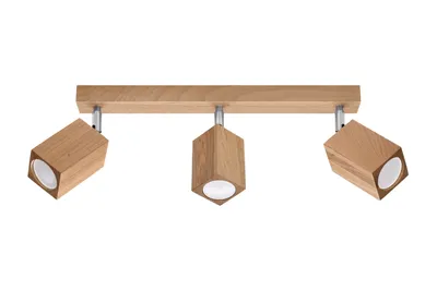 Zdjęcie produktu dla Spot KEKE ciemne drewno-chromowany 3xGU10x40W drewno wym:20x5x45cm IP20 Sollux Lighting