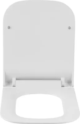 Productafbeelding van Happiq Vierkant toiletbril, wit – Soft-Close (zachte sluiting) – Gemaakt van UF-materiaal – Antibacteriële coating – Snel te verwijderen – Universeel