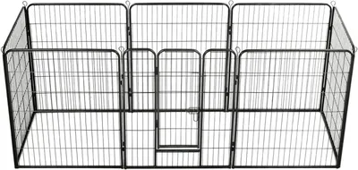 Obrázok produktu pre Klietka pre psov – Bezpečnosť a výcvik – 8 oceľových panelov – 80 x 100 cm – Čierna