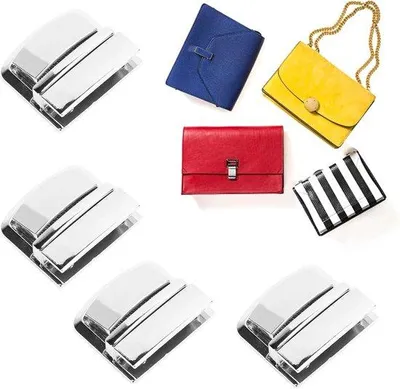 Produktbild von Handtaschenverschluss Silberner Daumenverschluss Metallverschlüsse Schlosse DIY Bastelset für Handtaschen