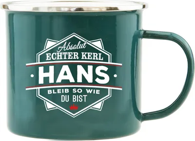 Produktbild von Echter Kerl Emaille Kaffeetasse Kaffeebecher Hans