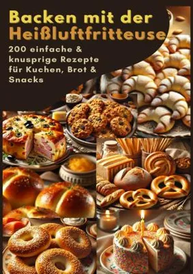 Produktbild von Backen mit der Heißluftfritteuse: 200 einfache & knusprige Rezepte für Kuchen, Brot & Snacks