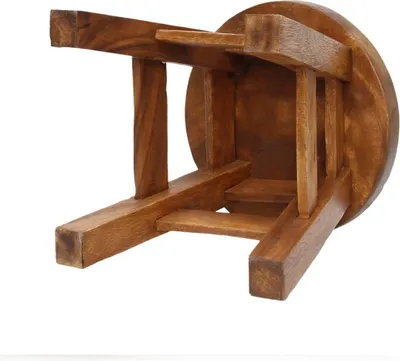 Produktbild von Kinder Rundhocker Hocker aus Holz Kinderhocker Holzhocker Sitz für Kinderzimmer leicht & stabil Einhorn 25 cm