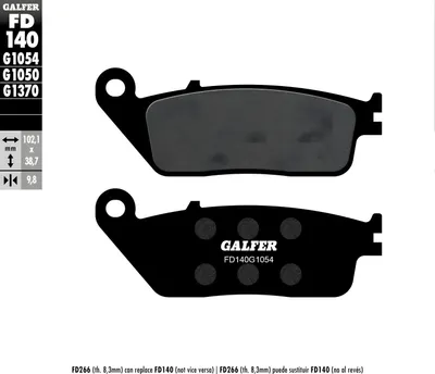 Produktbild von Bremsbeläge Set Galfer 2x FD140G1054 Semi-Metall vorne für Triumph Tiger i, Daelim Roadwin Adventurer Peugeot Satelis 2 i 250 - 955 ccm