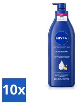 Obrázek produktu pro 10 kusů mléka NIVEA na tělo, vyživujícího – pro suchou až velmi suchou pokožku – 400 ml – výhodná balení