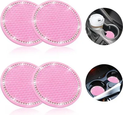 Image de Lot de 4 sous-verres antidérapants pour voiture en silicone
