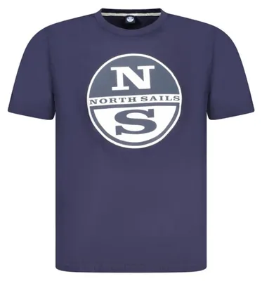 Produktbild von Herren Blaues Kurzarm T-Shirt mit Rundhals und Logo-Print