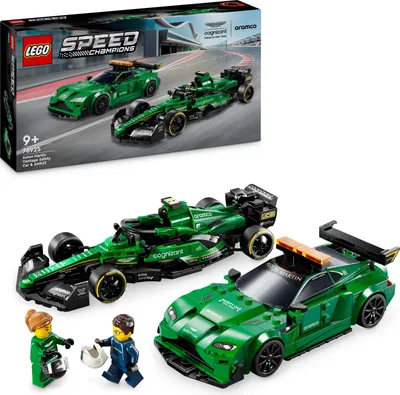 Produktbild von LEGO Speed Champions Aston Martin Safety Car & AMR23, Spielset mit 2 Spielzeug-Autos, Bauset für Kinder mit 2 Minifiguren, Geschenk für Jungen und Mädchen 76925