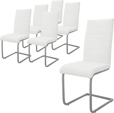 Obrázek produktu pro ML-Design sada 6 jídelních židlí s opěradlem, bílá, z Imitace kůže