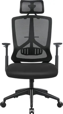 Produktbild von SONGMICS Chefsessel, ergonomischer Bürostuhl mit Lendenwirbelstütze, Drehstuhl, Verstellbare Kopfstütze und Armlehnen, Wippfunktion und Höhenverstellung OBN53BK