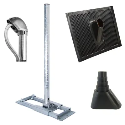 Produktbild von PremiumX DELUXE X90-48 Dachsparrenhalter 90cm Mast Kappe Dachabdeckung schwarz