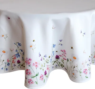 Produktbild von Tischwäsche mit Druck Blumenwiese 130 cm rund