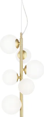 Obrázek produktu pro Ideal Lux 283821 PERLAGE závesné svietidlo 6xG9 D260mm saténová mosaz, biela