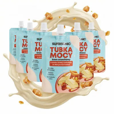 Zdjęcie produktu dla Supersonic Tubka Mocy Krem Orzechowy Karmel 6x50 g – 5 Witamin B, Wegański