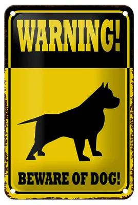 Produktbild von Blechschild Spruch 12x18cm Hund Warning  of dog