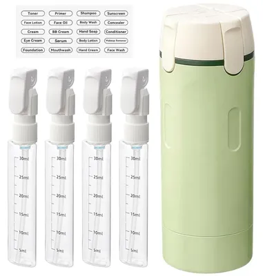 4-in-1 Reisedispenser 30 ml, nachfüllbare Reiseflaschen, grün