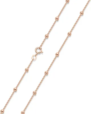 Produktbild von MATERIA Kugel Kette Damen Rosegold - 925 Silber Halskette für Frauen Mädchen rose vergoldet 40 45 50 55 60 70cm K105