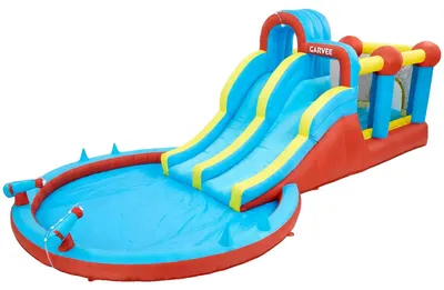 Image de Parc aquatique gonflable avec toboggans, double toboggan, mur d'escalade, 26001, 26001