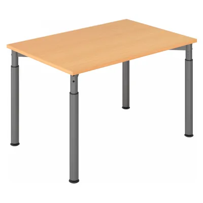 Zdjęcie produktu dla HAMMERBACHER YS12 höhenverstellbarer Schreibtisch buche rechteckig