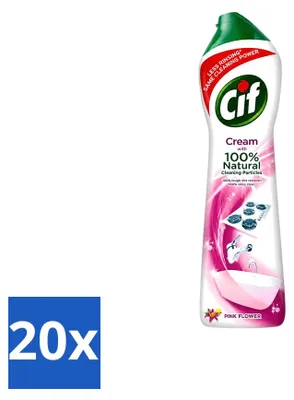 Produktbild von 20 x Cif Scheuermilch Pink Flower - 500 ml - Vorteilspackung - 20 Stücke