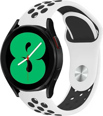 Produktbild von Strap-it Samsung Galaxy Watch 4 - 40mm Sportarmband (Weiß/Schwarz)