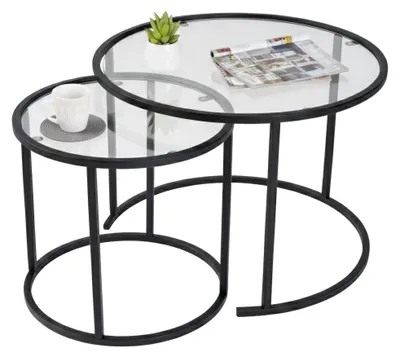 Produktbild von Xaden - Couchtisch, 60x60x43h cm Schwarz, 2er Set