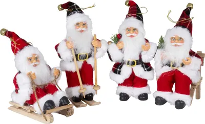 Produktbild von Weihnachtsmann 18cm, 4er Set, 4 Designs Dekofigur Weihnachten