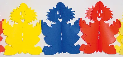 Produktbild von Girlande Clown 3 m lang, schwer entflammbar