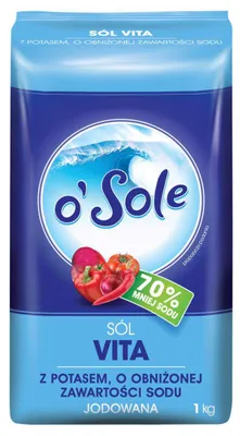 Zdjęcie produktu dla O'sole Sól Vita Z Potasem O Obniżonej Zawartości Sodu Jodowana 1 Kg