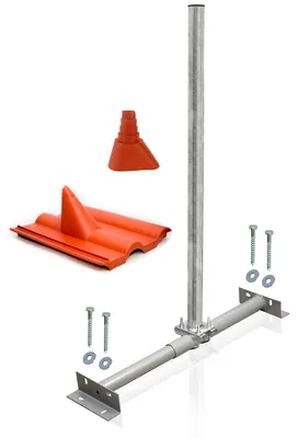Produktbild von PremiumX Dachsparrenhalter Set SAT Frankfurter-Pfanne Tülle rot Holzschrauben