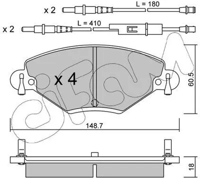 Produktbild von CIFAM Bremsbeläge Satz Vorne Bremsklötze für CITROËN C5 II Break (RE) 822-331-0