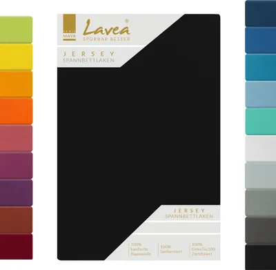 Produktbild von Spannbettlaken MAYA Schwarz | 180 x 200cm Topper