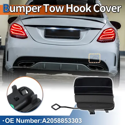 Image de Couverture De Crochet De Remorquage De Pare-Chocs Arriššre LatšŠral De Voiture Caliche Bleu Convient pour Mercedes-Benz C-Class W205 Amg 2019-2021 No.A2058853303 - Pack De 1
