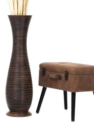 Produktbild von Leewadee Hohe Bodenvase 85 cm aus Mangoholz in braun