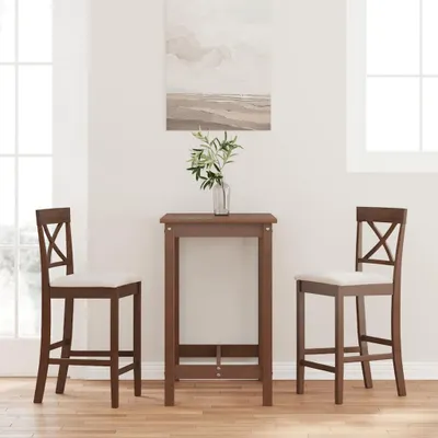 Immagine prodotto di Maison Exclusive - Sgabello da bar con cuscino 2 pezzi Marrone Legno massello di gomma